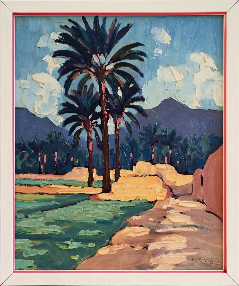 CH. A. Mangin, Oasis d'Agga Jebel Bani ( Eng. Oasis of Agga Jebel Bani), 1934.