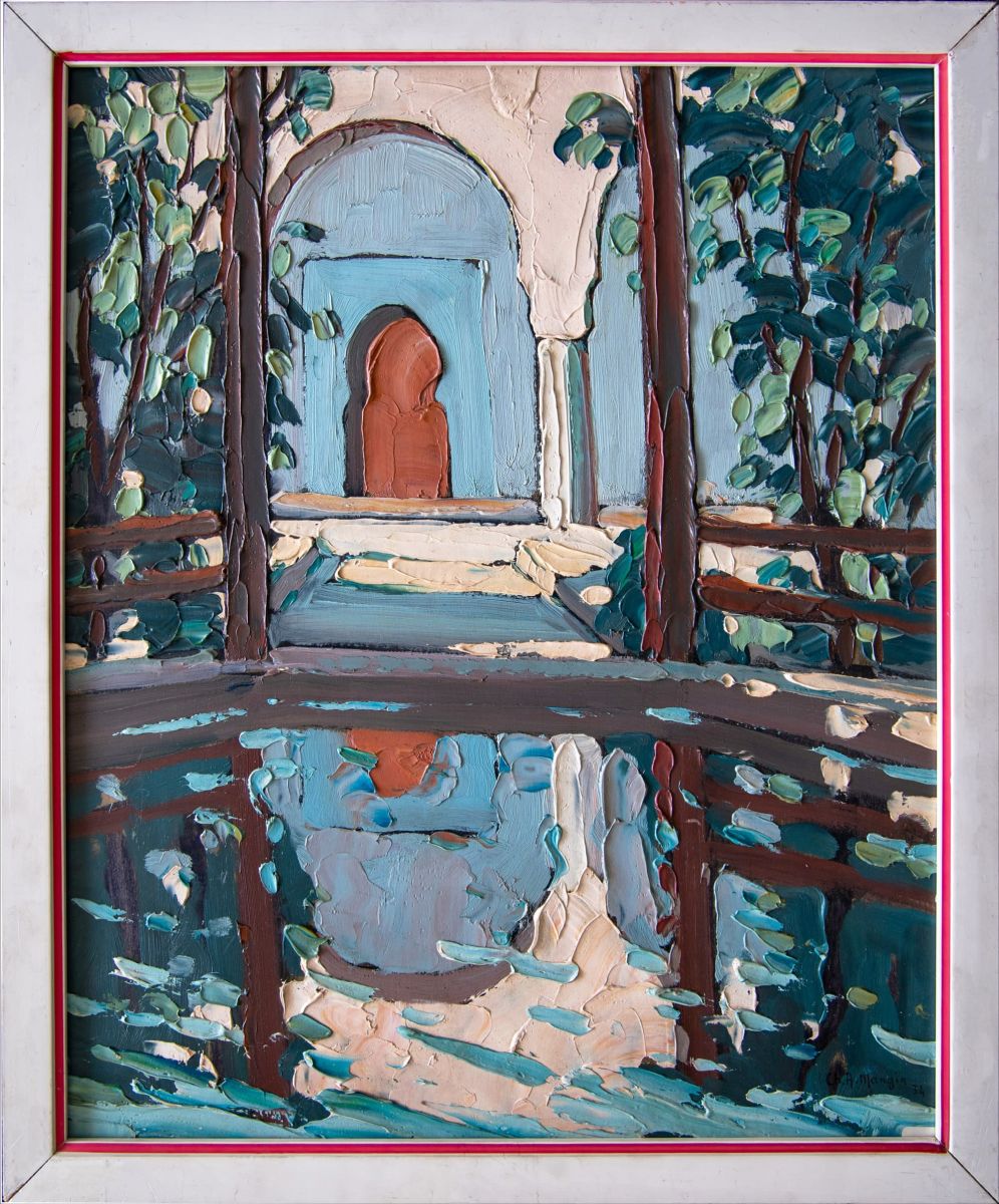 CH. A. Mangin, Marrakech. Bassin au Dar Said (Eng. Basin of the Dar Si Said Museum), 1934.