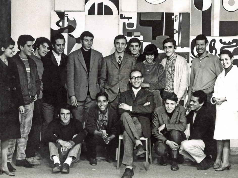 Casablanca Art School with Melehi sitting on the chair. Credits: Malika Agueznay.