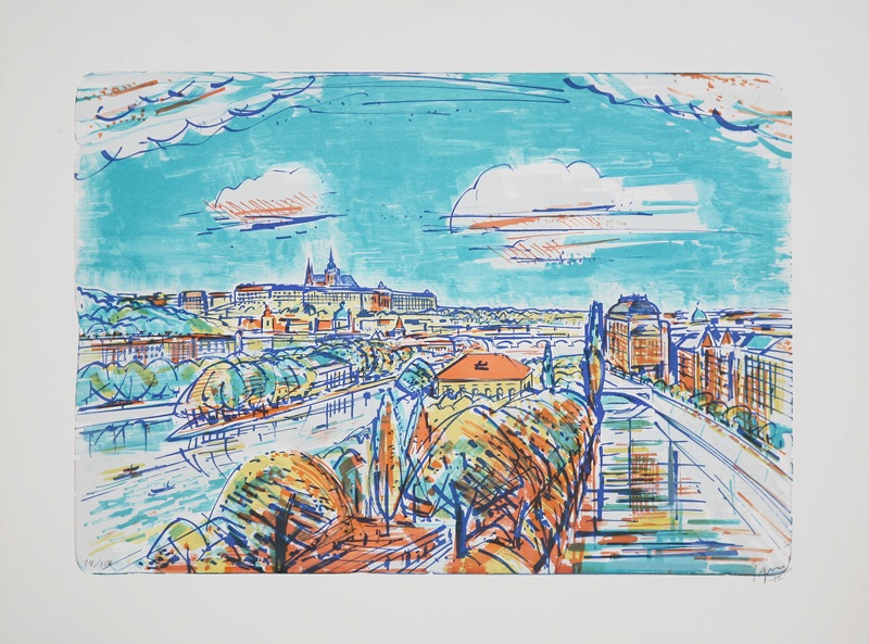 Bild 5: Jaroslav Grus – art24-Künstler: Prague, 14/150, 1972, Lithografie.