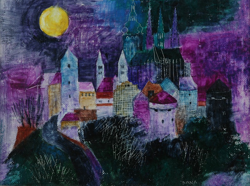 Image 7: Dana Hlobilová - art24 artist: Prague Castle (Prager Burg), Tempera, 1969.