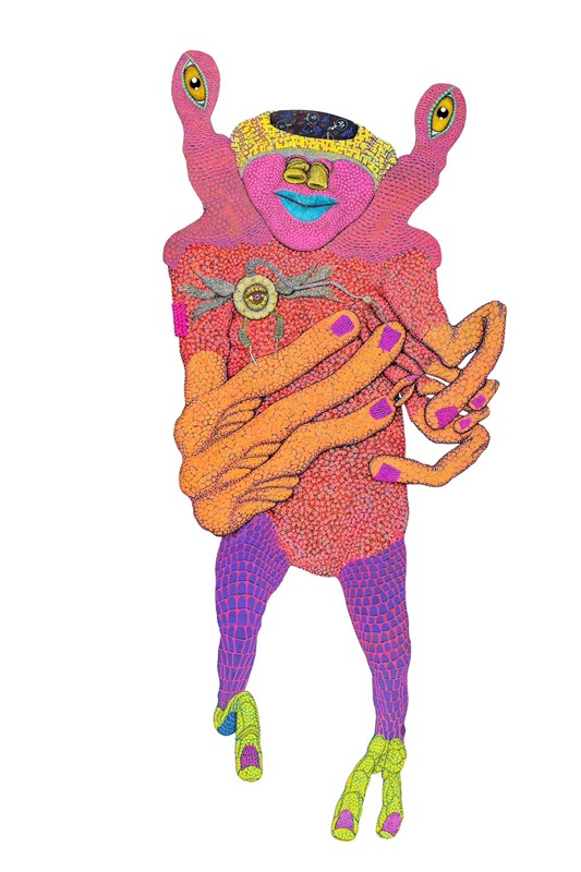 Image 2: Dagda, Posca marker on PVC, 210 x 94 cm, 2022.